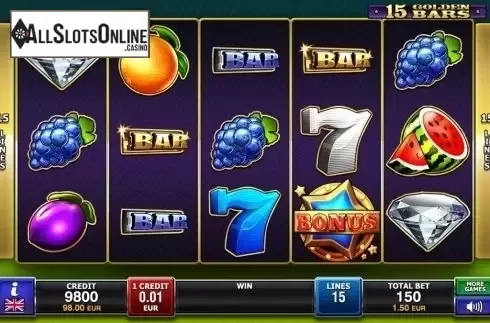 Reel Screen. 15 Golden Bars from FUGA Gaming