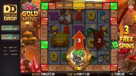 5k Gold Mine Dream Drop slot screenshot 5