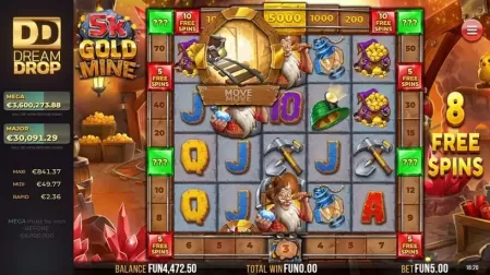 5k Gold Mine Dream Drop slot screenshot 3