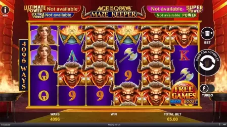 Age Of The Gods Maze Keeper slot screenshot 1