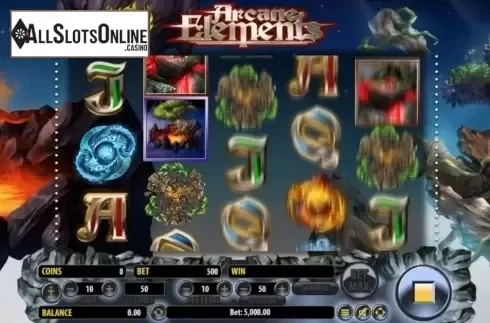 Reels spin screen . Arcane Elements from Habanero