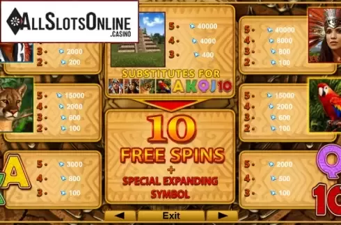 Screen3. Aztec Glory from EGT