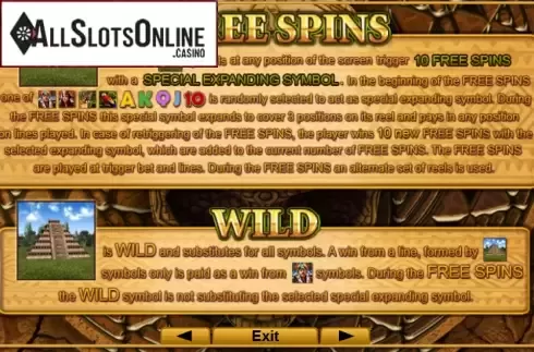 Screen4. Aztec Glory from EGT