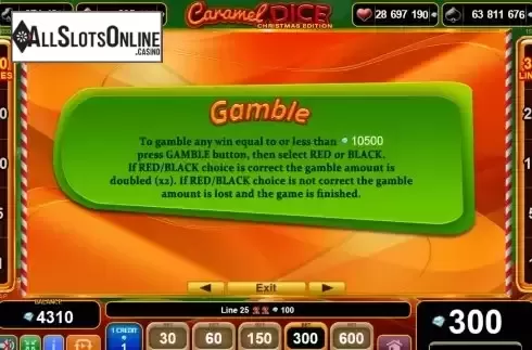 Gamble feature screen