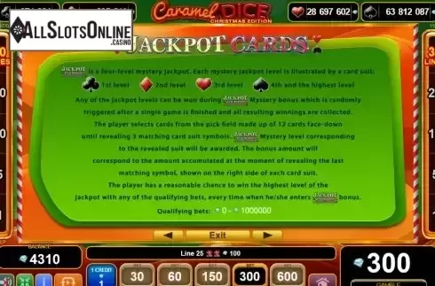 Jackpot screen
