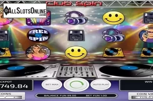 Reels screen. Club Spin (Concept Gaming) from Concept Gaming