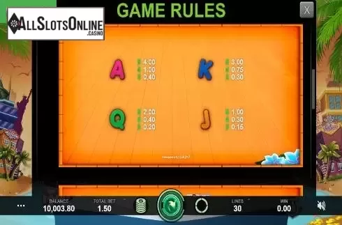 Game Rules. Cruise of Fortune from Caleta Gaming