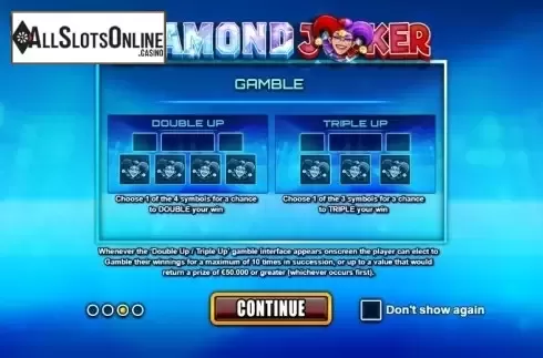 Start screen. Diamond Joker from Betsson Group