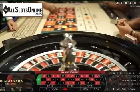 Game Screen. Dragonara Roulette	 from Evolution Gaming