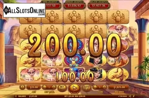 Win screen. Egyptian Dreams Deluxe from Habanero