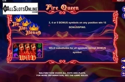 Features 1. Fire Queen (Amatic Industries) from Amatic Industries