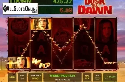 Win Screen. From Dusk Till Dawn from Novomatic