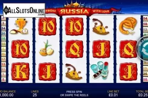 Game Workflow screen. From Russia With Love from Playtech