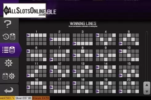 Paytable screen 4. Gangster World from Apollo Games