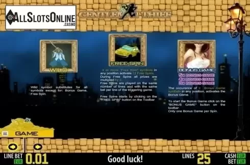 Paytable 2. Gentleman Thief HD from World Match