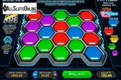 Win screen. Hexaline from Microgaming