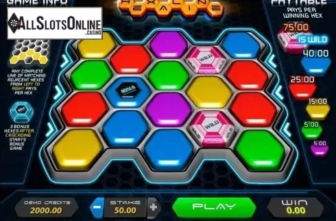 Reels screen. Hexaline from Microgaming