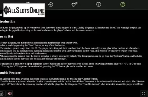 Game Rules screen