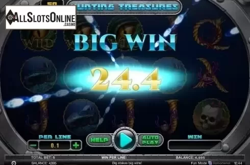 Big Win screen. Hunting Treasures from Spinomenal