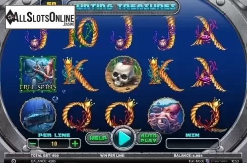Game Workflow screen. Hunting Treasures from Spinomenal