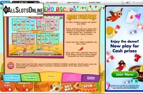Paytable 3. Jalapeno Racers from Roxor Gaming