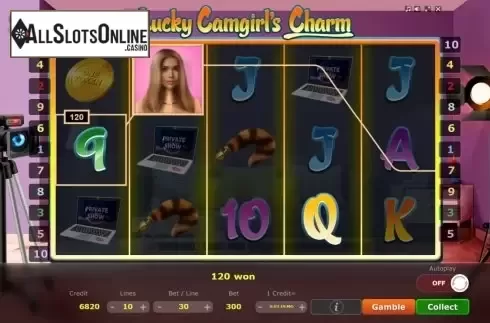 Win Screen 4. Lucky Camgirls Charm from Five Men Games