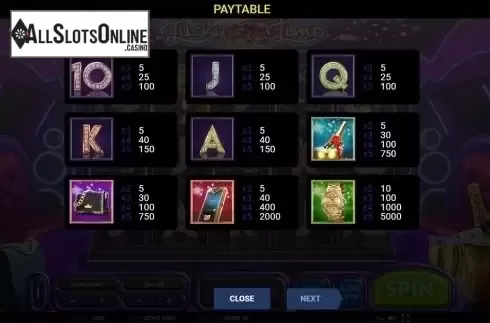 Paytable . Lucky Limo from Others