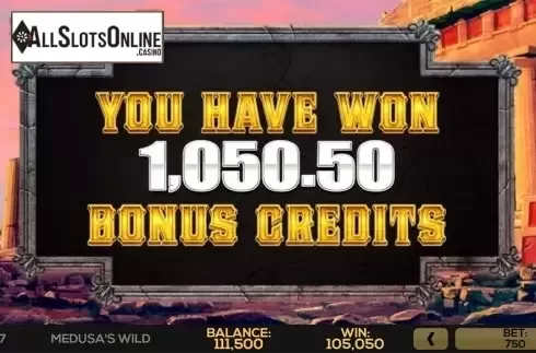 Win screen. Medusa's Wild from High 5 Games