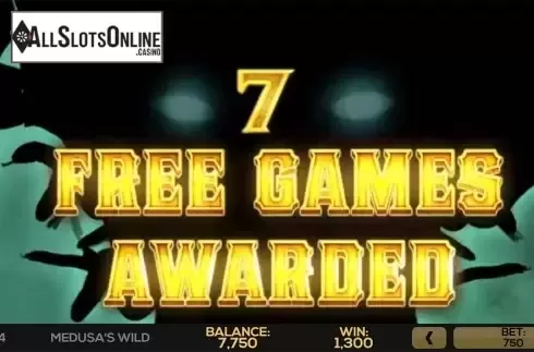 Free spins screen. Medusa's Wild from High 5 Games