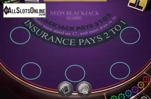Game Screen 1. Neon Blackjack Classic from Fugaso