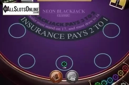 Game Screen 2. Neon Blackjack Classic from Fugaso