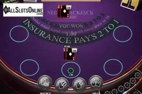 Game Screen 6. Neon Blackjack Classic from Fugaso