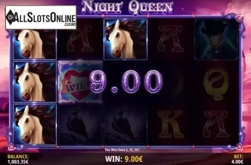 Win Screen. Night Queen from iSoftBet