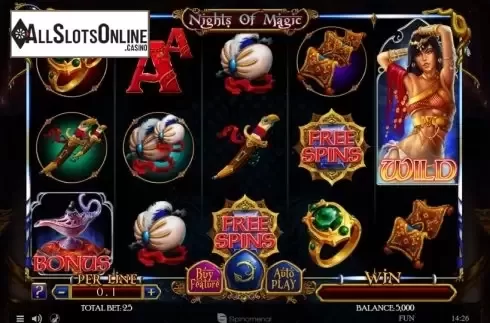 Reel Screen. Nights Of Magic from Spinomenal
