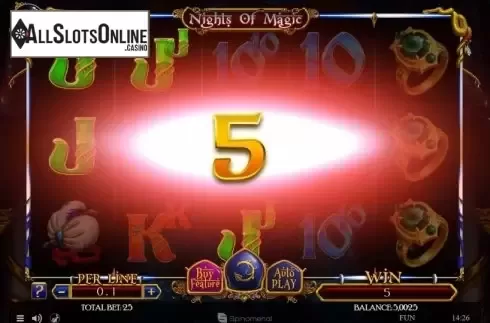 Win Screen. Nights Of Magic from Spinomenal