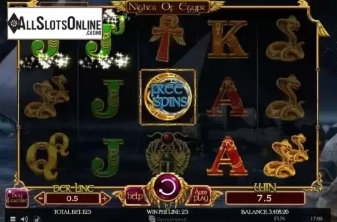 Win Screen. Nights of Egypt from Spinomenal