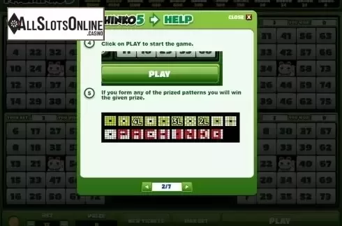 Paytable 2. Pachinko 5 from Salsa Technology