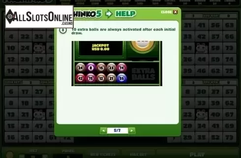 Paytable 5. Pachinko 5 from Salsa Technology