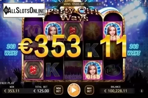 Win Screen 1. Party Girl Ways from KA Gaming