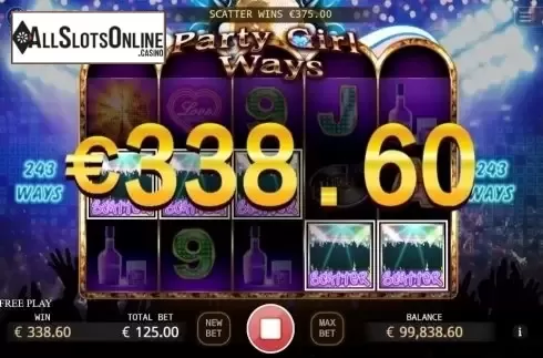 Win Screen 2. Party Girl Ways from KA Gaming