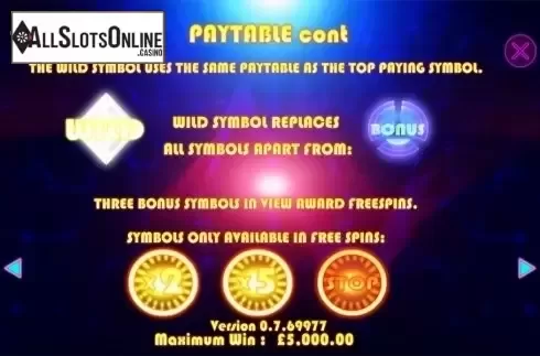 Paytable 2. Quantum from Games Warehouse