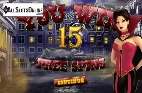 Free Spins screen. Queen of Spades (Thunderspin) from Thunderspin