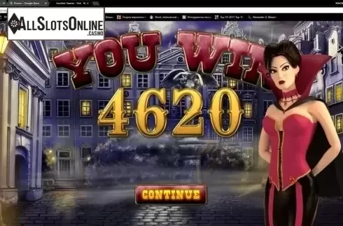 Big win screen. Queen of Spades (Thunderspin) from Thunderspin