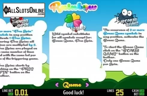 Paytable 2. Rainbow HD from World Match