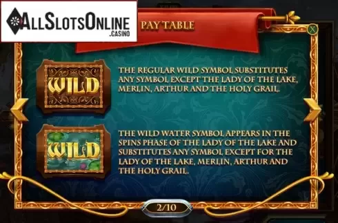 Paytable 2. Riches of Camelot from Red Rake
