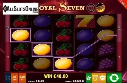 Win Screen 1. Royal Seven XXL RHFP from Gamomat