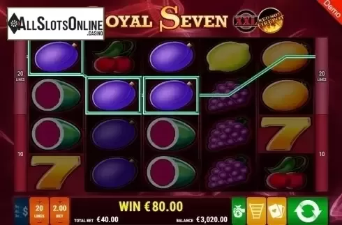 Win Screen 2. Royal Seven XXL RHFP from Gamomat