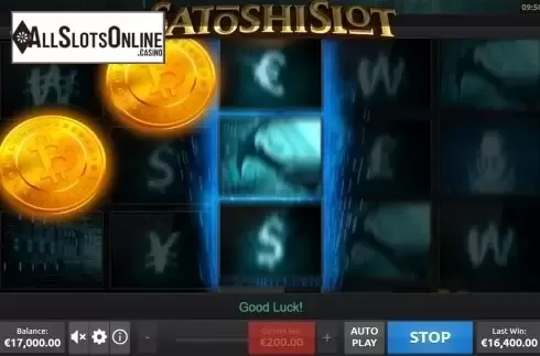 Reels animation screen. SatoshiSlot HTML from Rakki