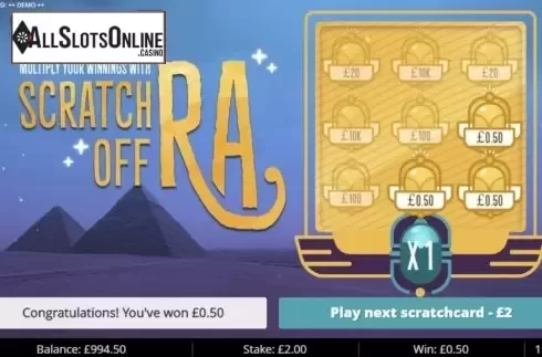 Win Screen 2. Scratch off Ra from Gluck Games
