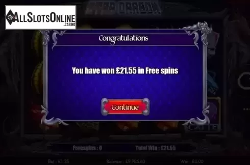 Win Free Spins screen